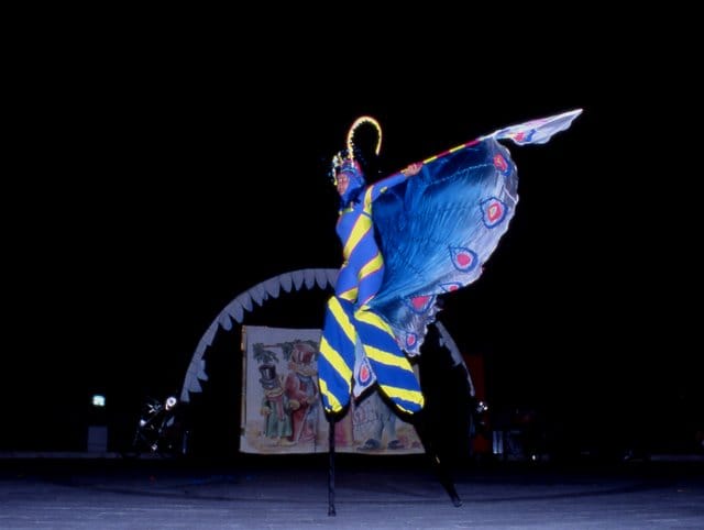 Blue Fairy on stilts